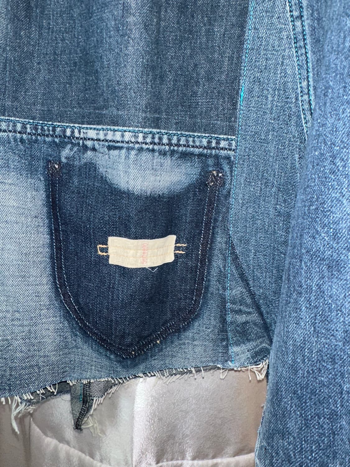 언발 워싱 데님 롱 스커트 상품이미지4