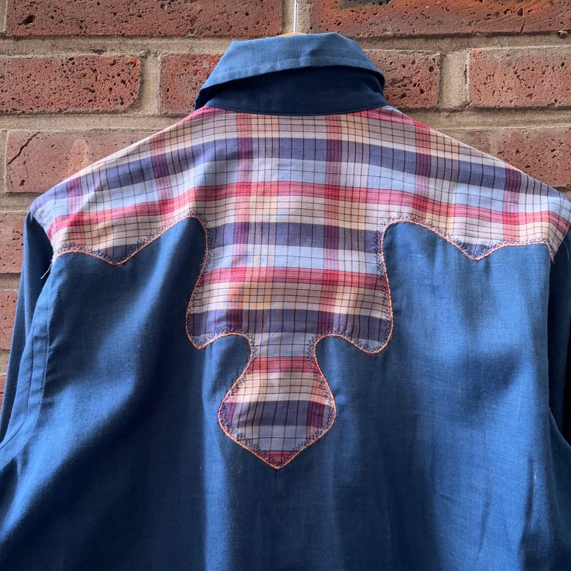 70~80s USA 랭글러 Wrangler 체크 요크 웨스턴 셔츠 상품이미지7