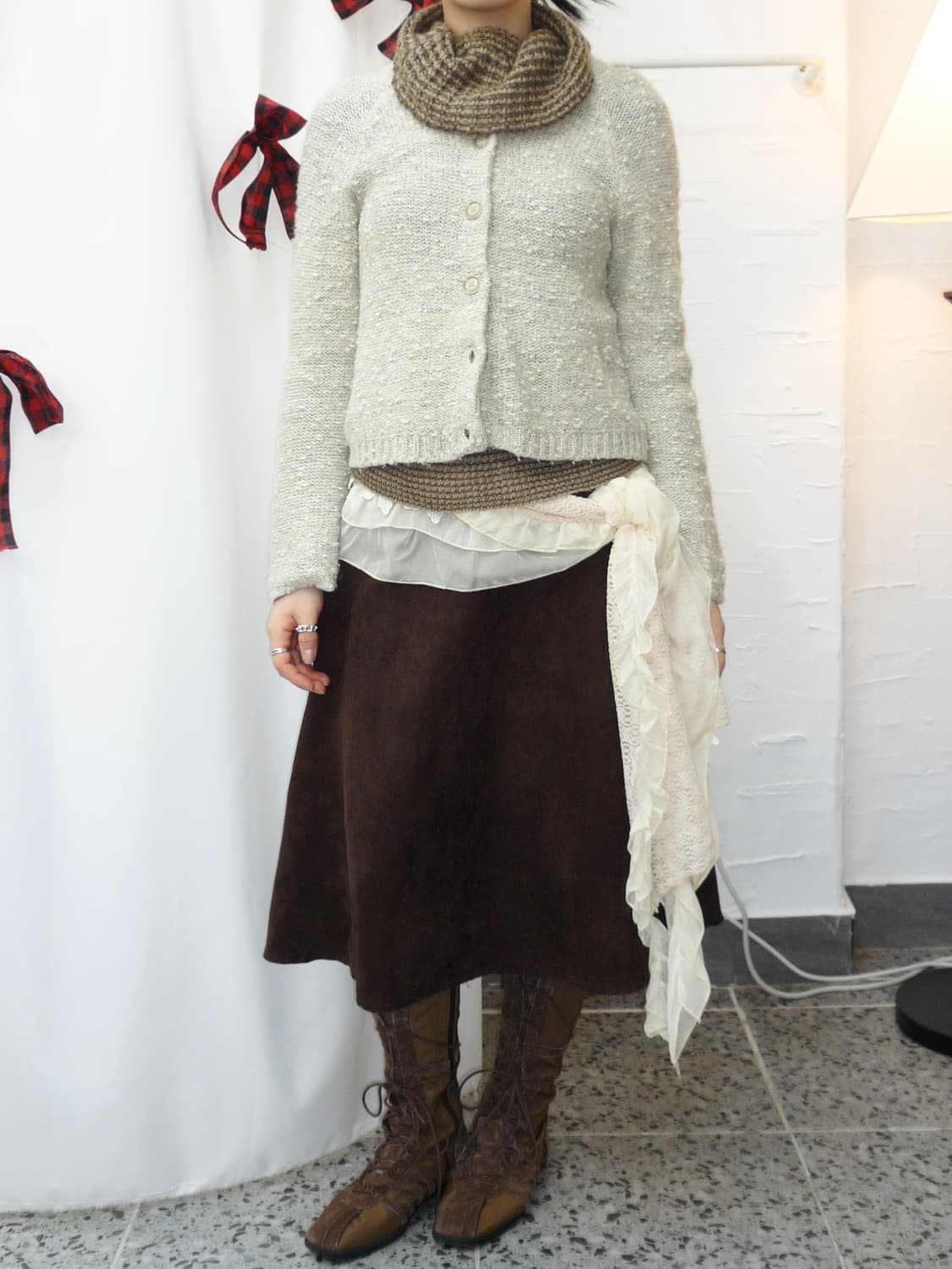 rustic ivory knit cardigan 상품이미지2