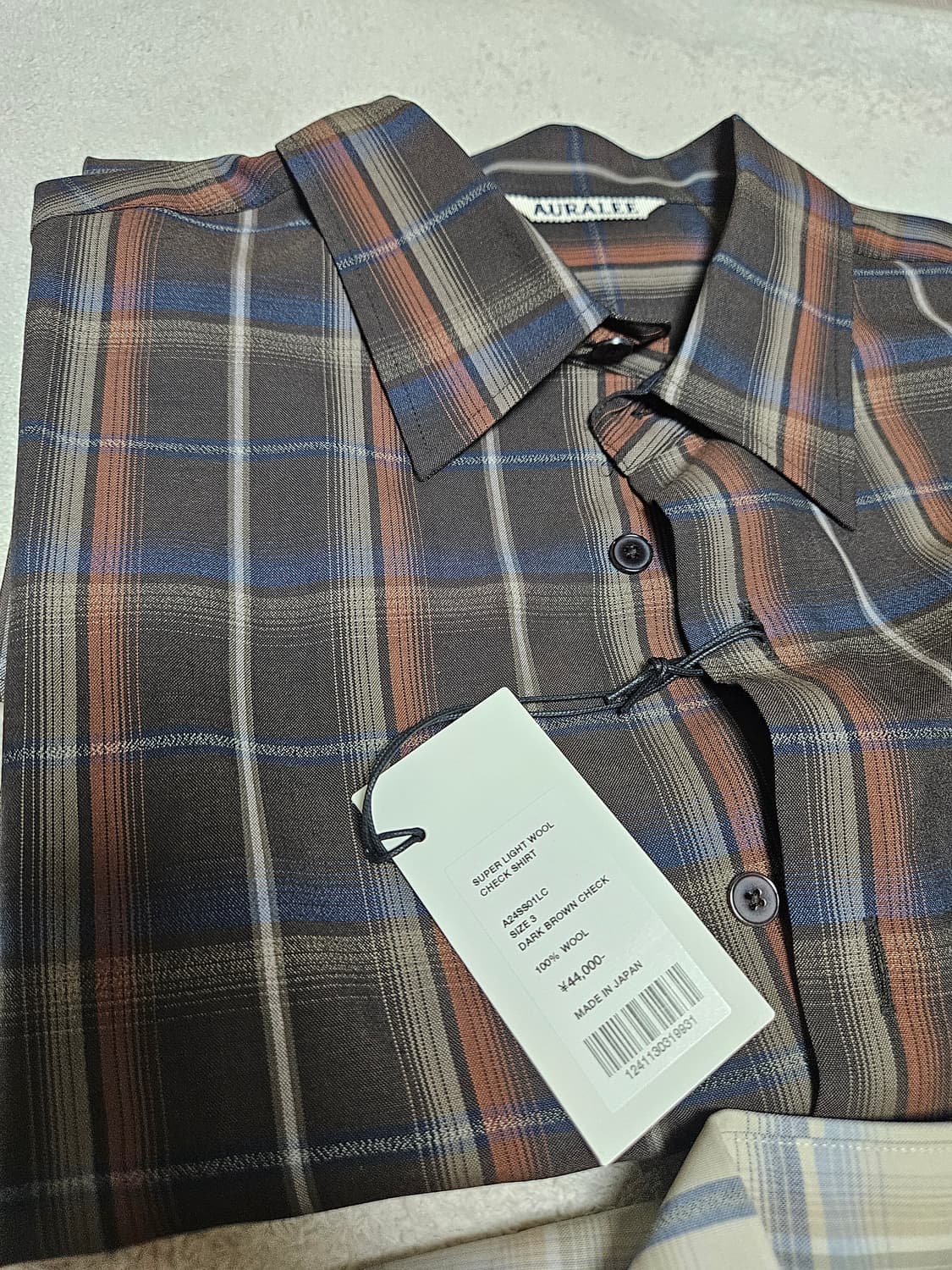 [3] 오라리 슈퍼라이트 울 체크셔츠 상품이미지3