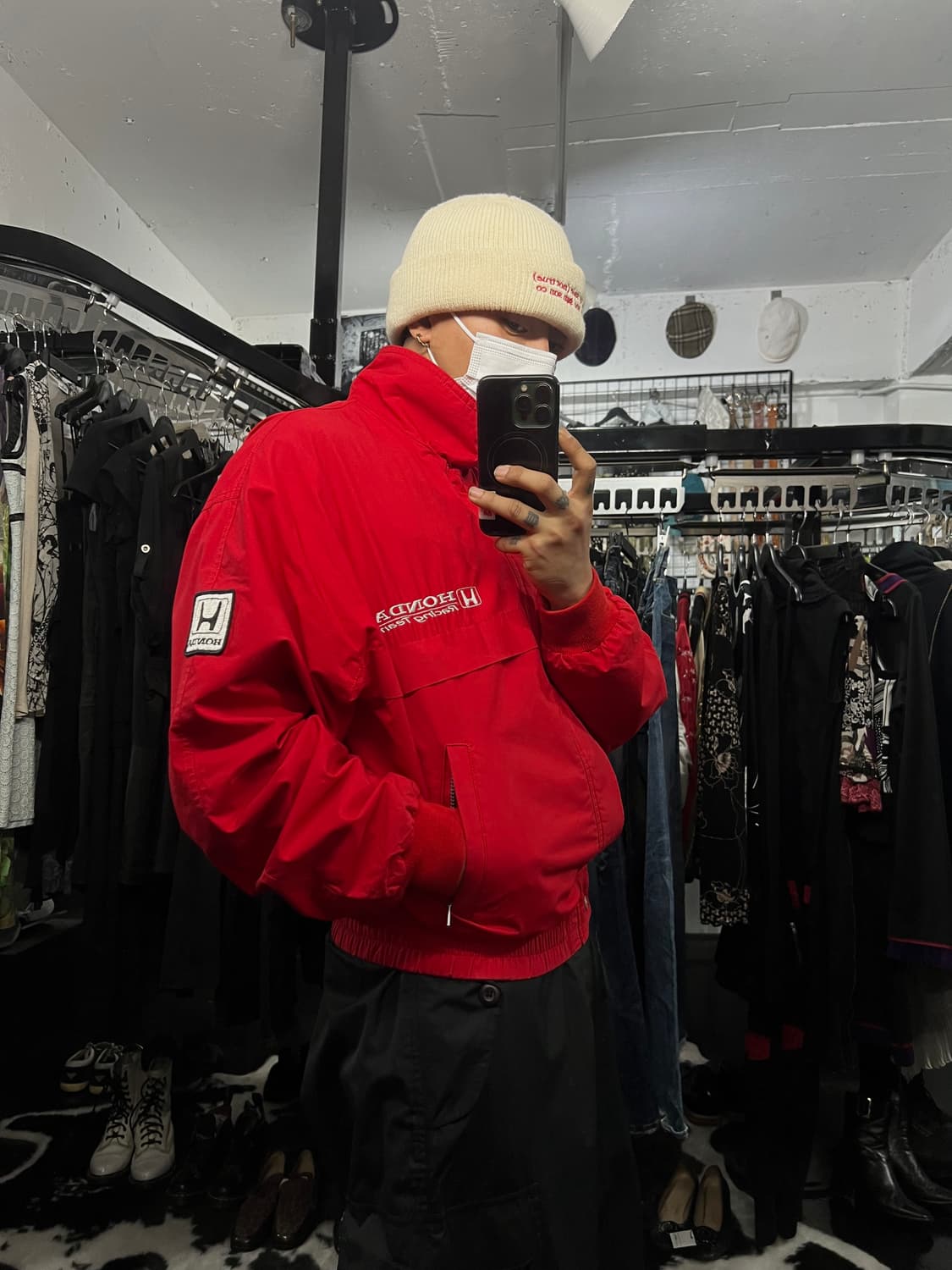 혼다 레이싱 팀 면 자켓 (red) 상품이미지2