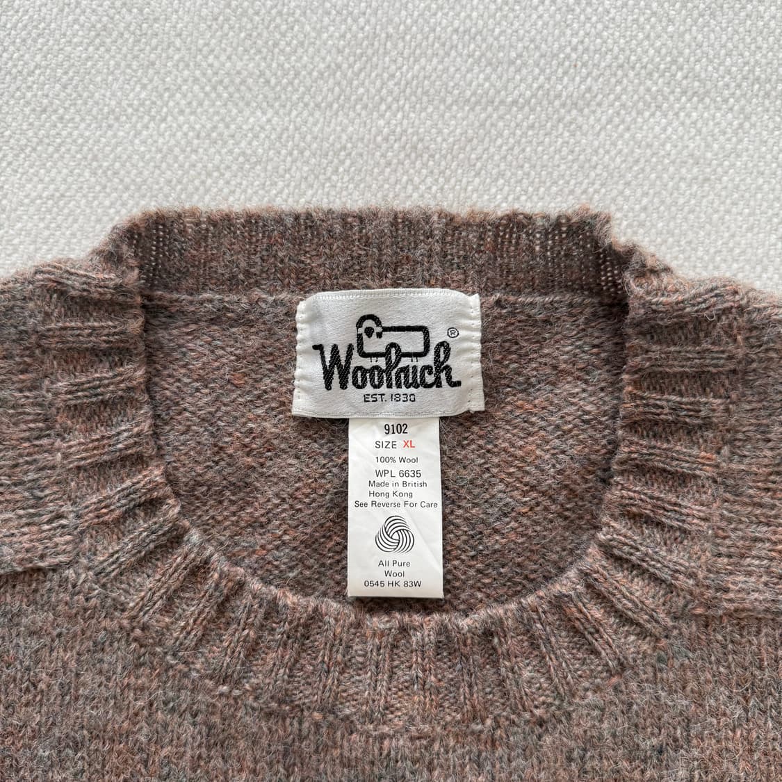 [XL]70s 울리치 퓨어울 멜란지 니트 브라운 상품이미지3