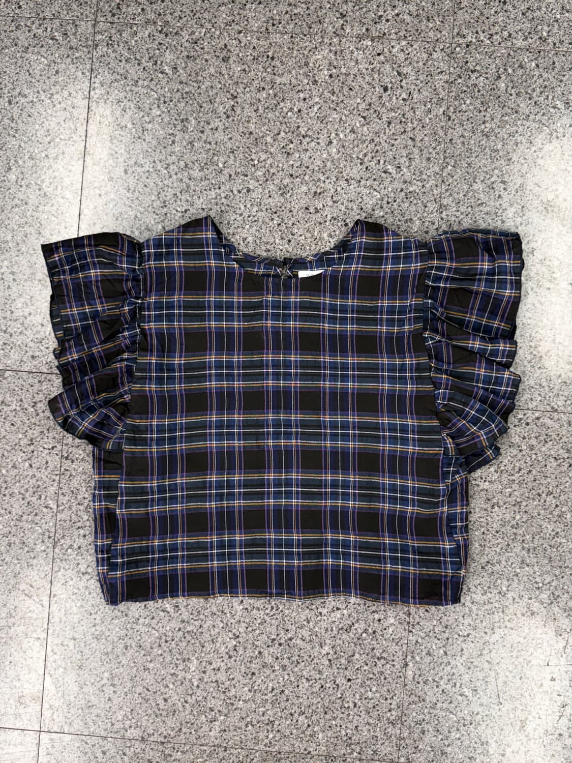 vintage plaid ruffle blouse 상품이미지1