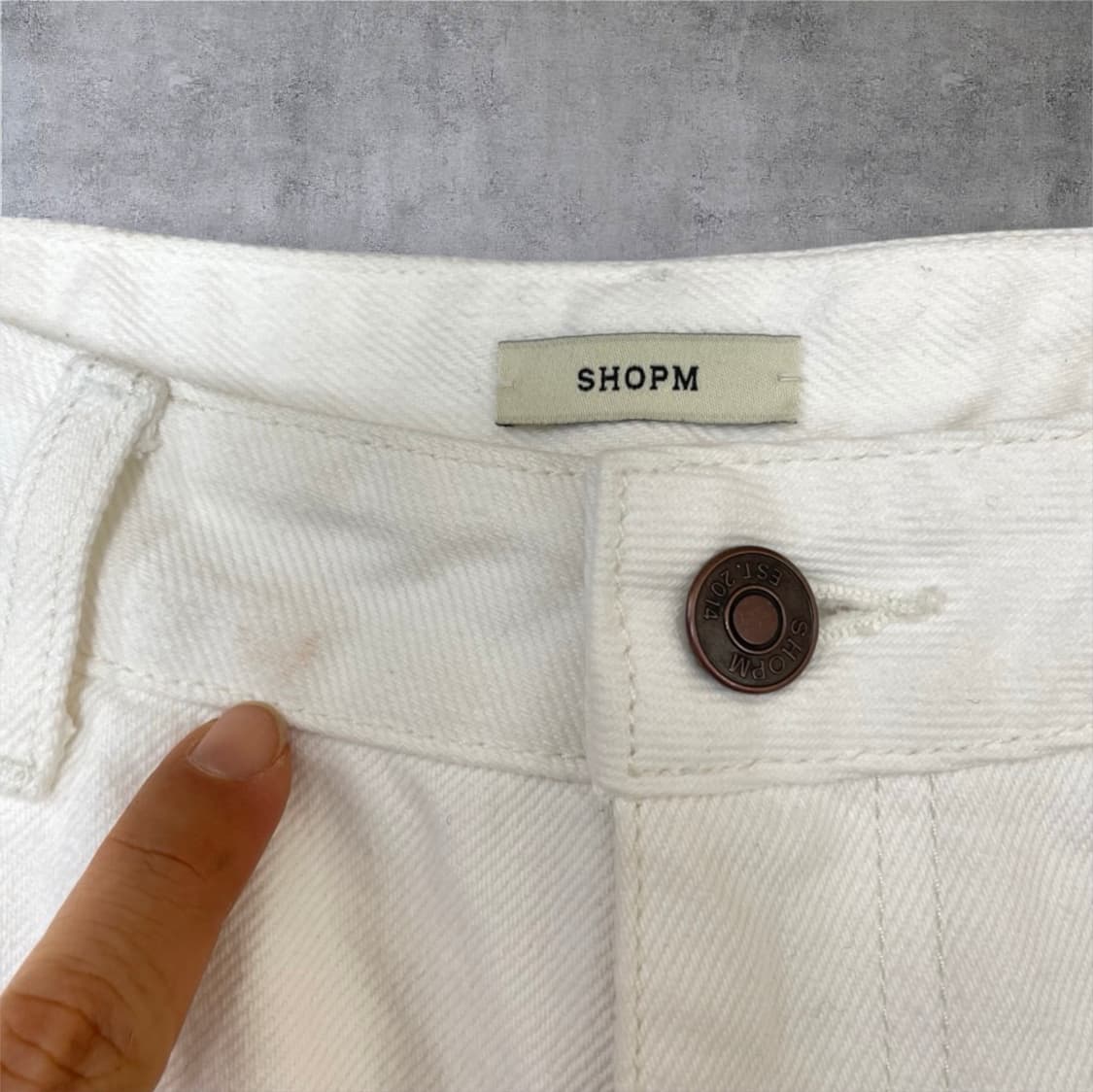 샵엠 Shopm 화이트 그레이스 데님 팬츠 M 상품이미지4
