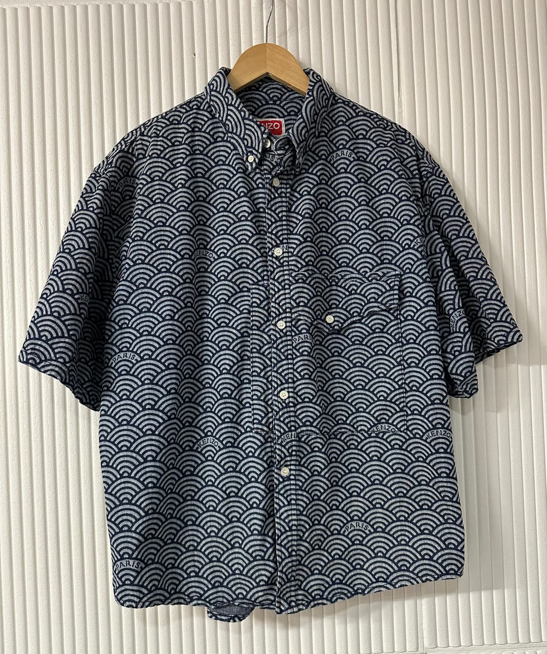 겐조 KENZO PARIS 세이가이하 패턴 셔츠 실측 L ~ XL 상품이미지4