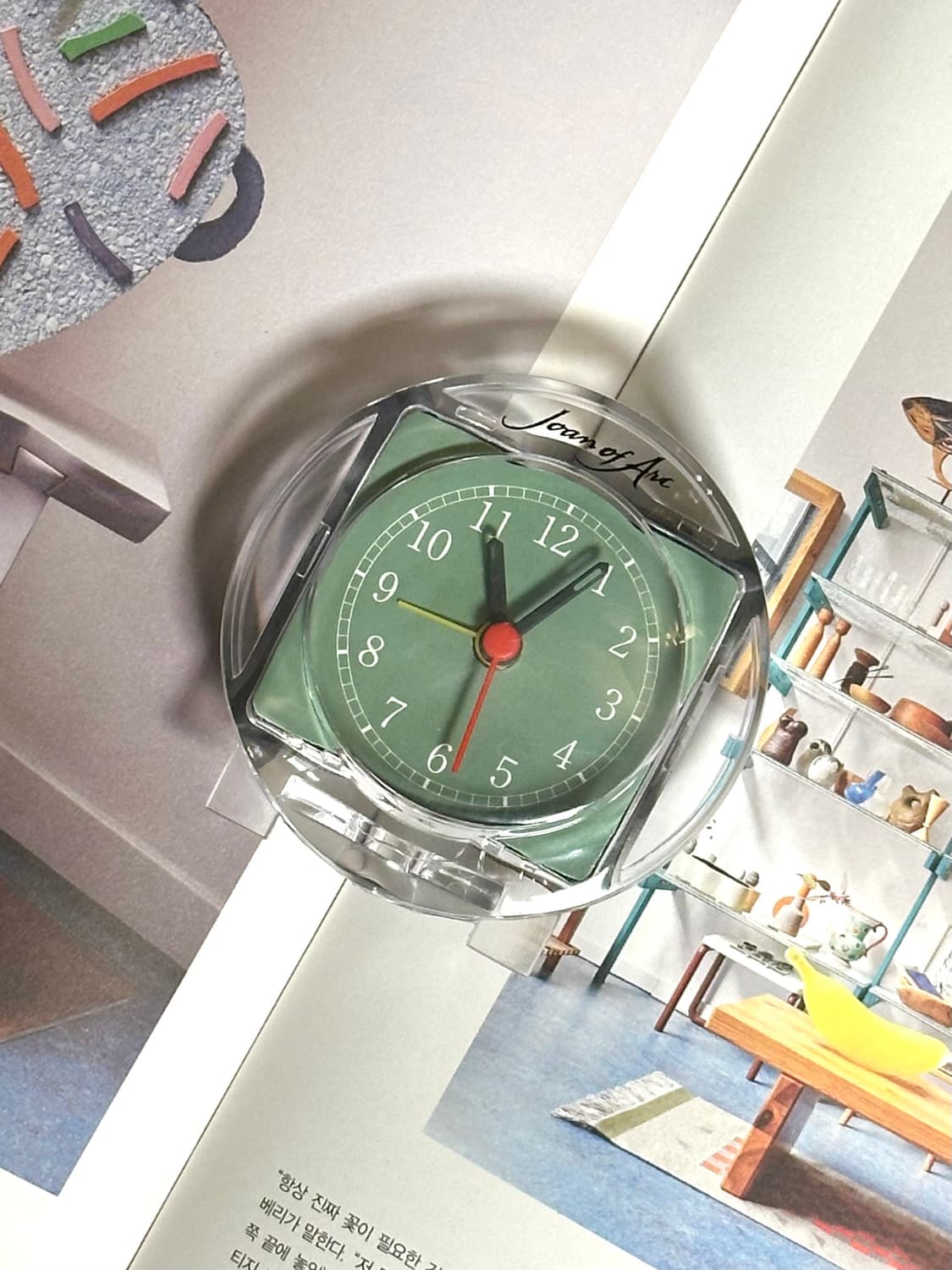 일본 빈티지 여행용 올리브 탁상 알람 시계🫒 상품이미지1