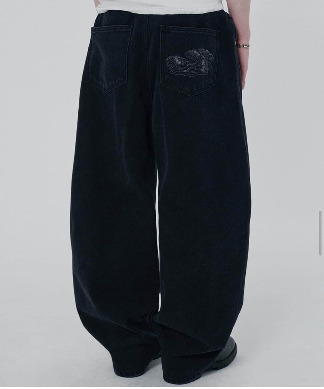 스웨이드 컨투어 포켓 데님 블랙s사이즈 상품이미지1