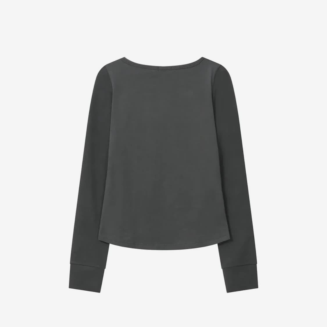 미세키서울 버튼 롱슬리브 티셔츠 차콜 1 상품이미지3