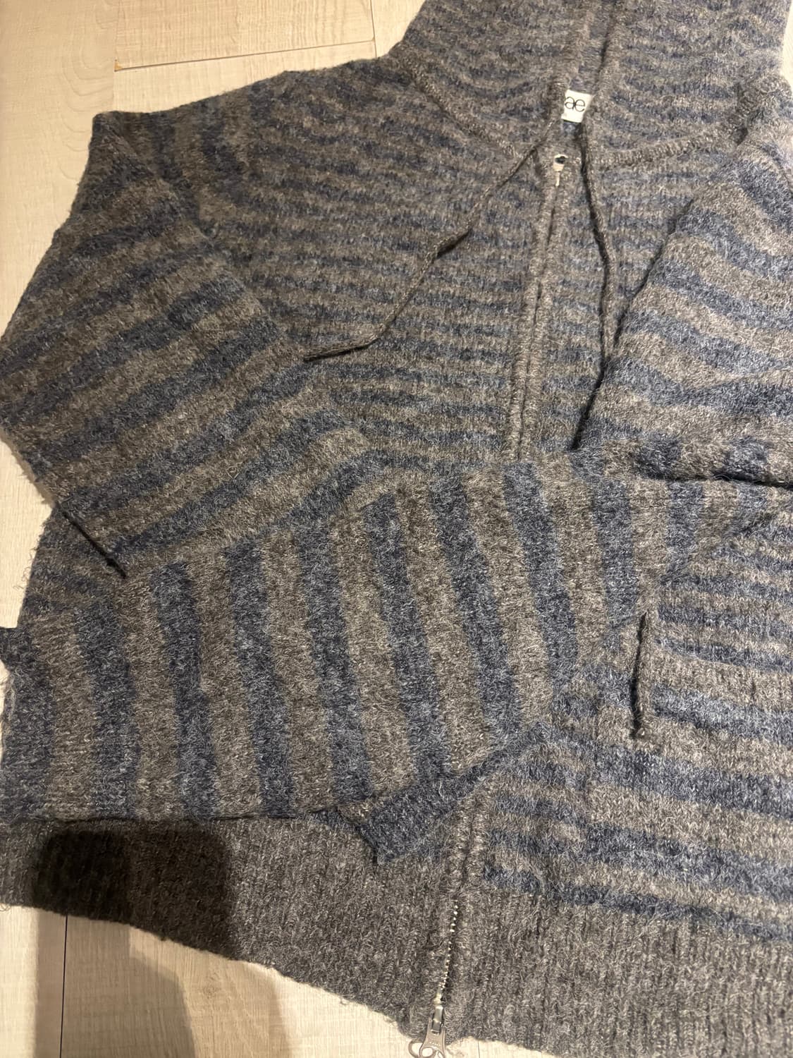 aeae stripe hood knit zip up 상품이미지3