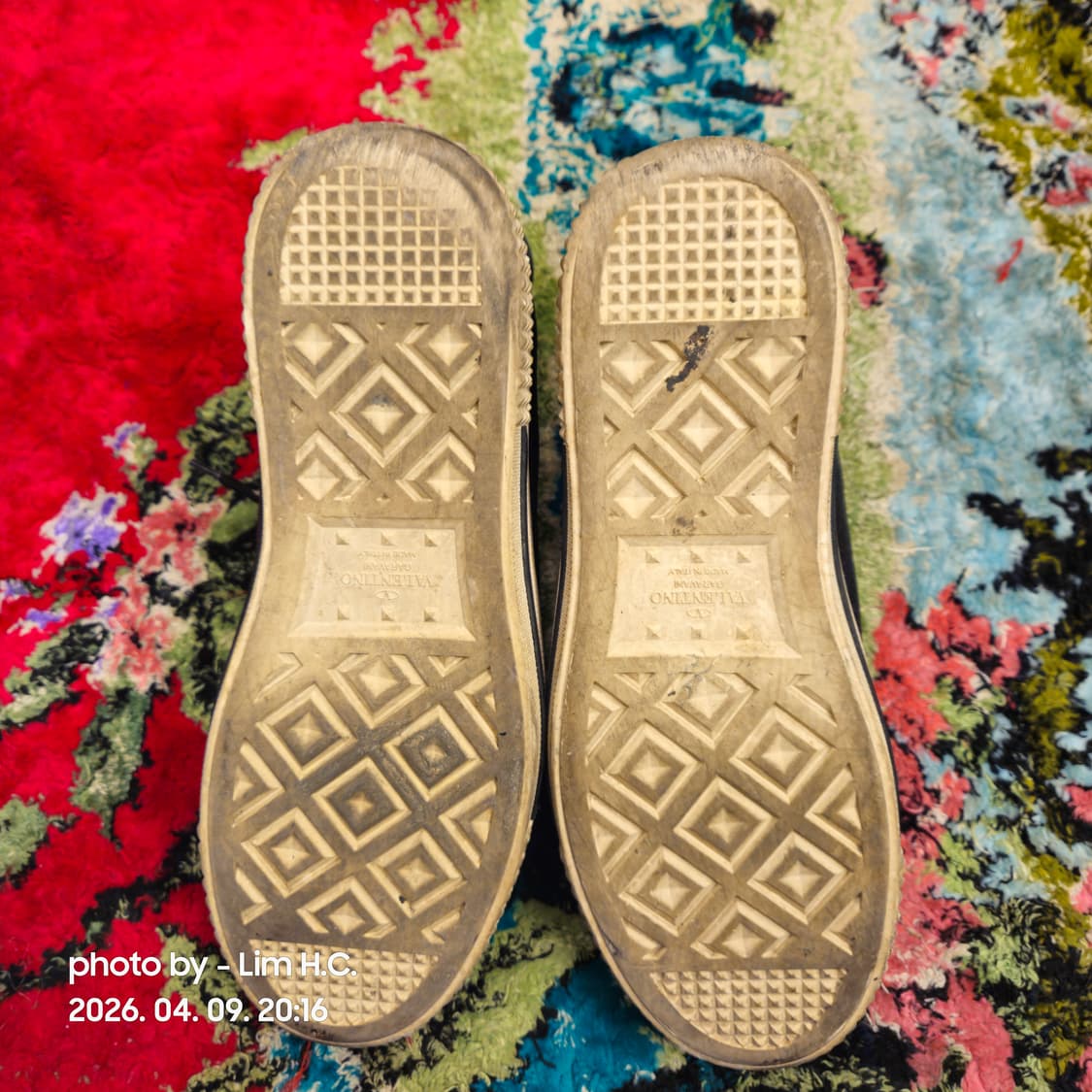 발렌티노 가죽 스니커즈 블랙 42 상품이미지4