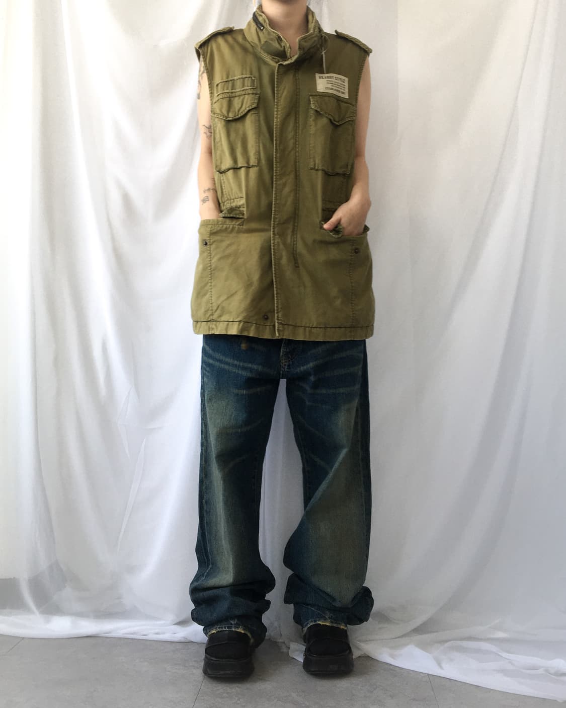 Khaki vest 상품이미지4