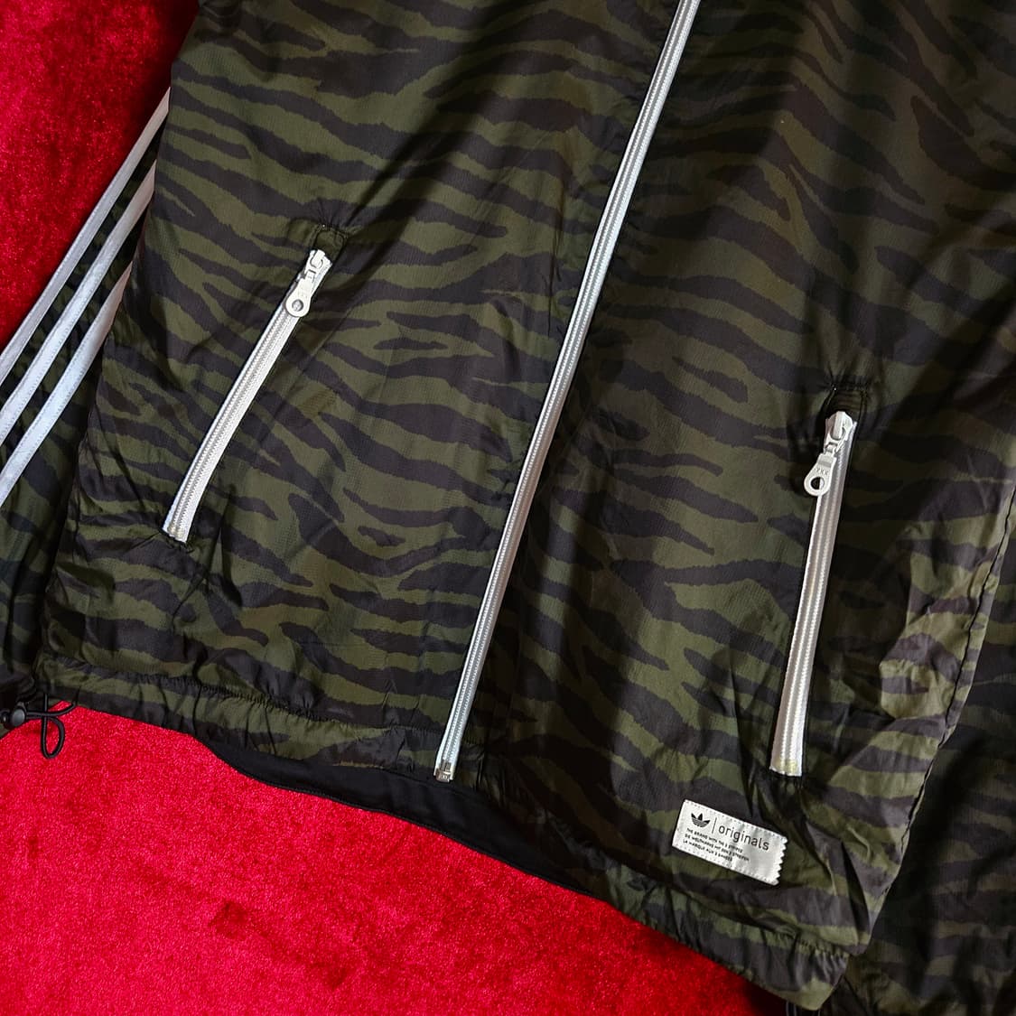 아디다스(Adidas) 지브라 카키 삼선 리버시블 양면 자켓 100 상품이미지3