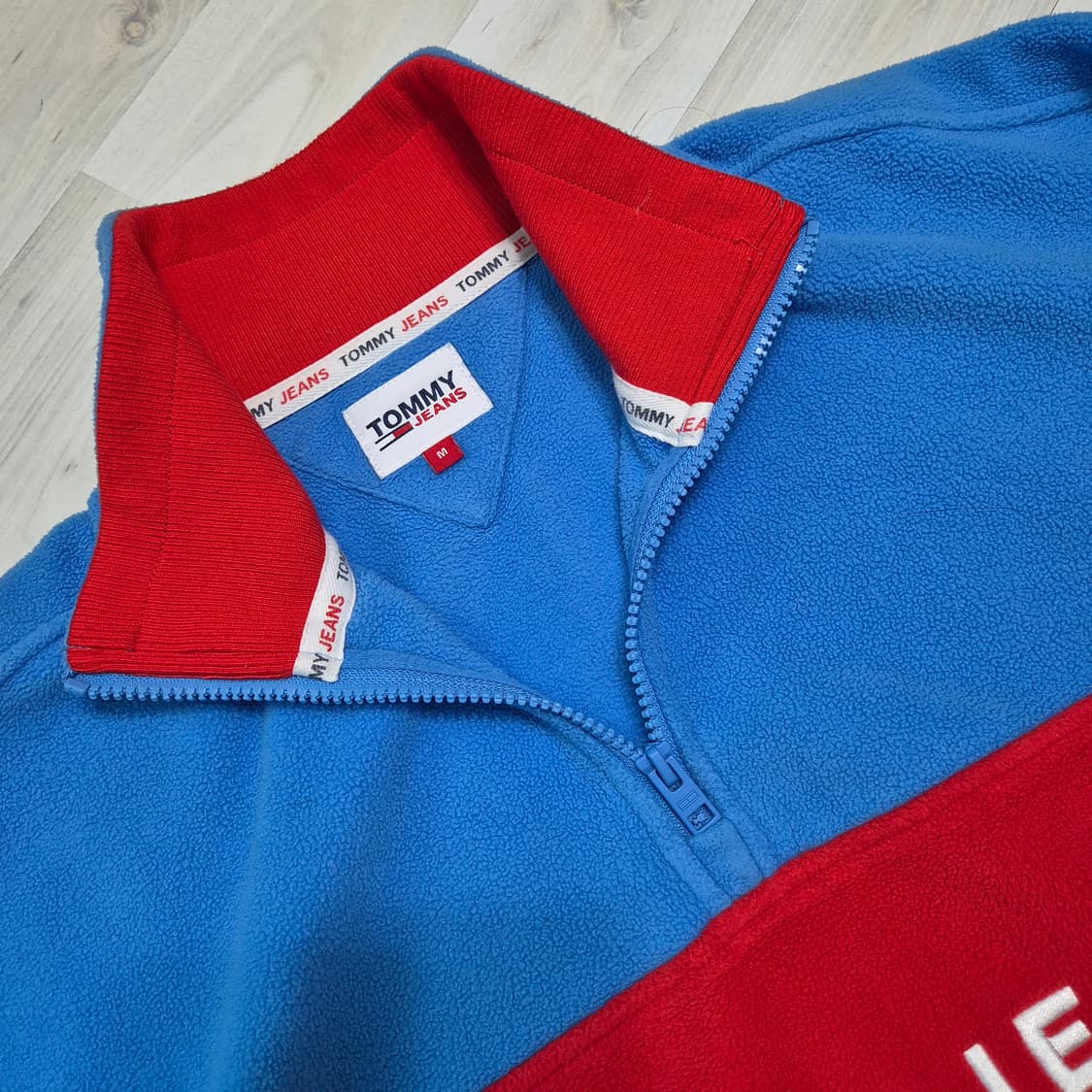 타미진스 블루/레드 하프집업 플리스 상품이미지3