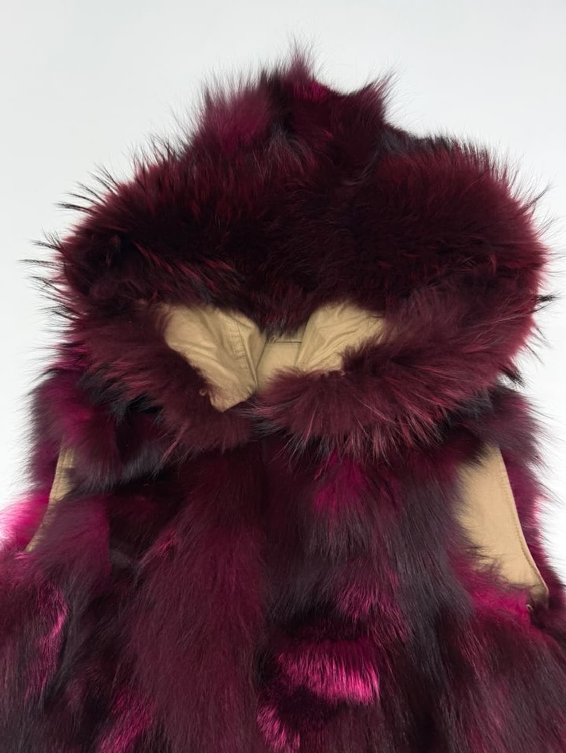 VTG FOX & RACCOON FUR HOOD VEST 상품이미지2