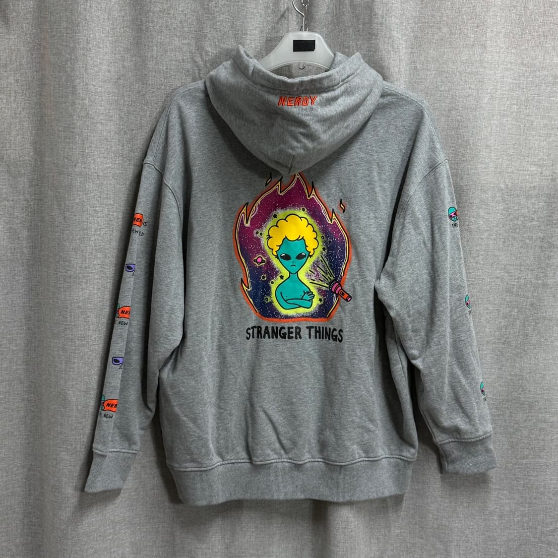 [F] 널디 루즈핏 New World 코튼 긴팔 후드티 상품이미지5