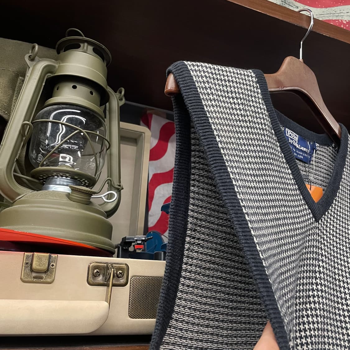 90s 폴로 랄프로렌 하운드 투스 패턴 브이넥 니트 베스트 상품이미지5