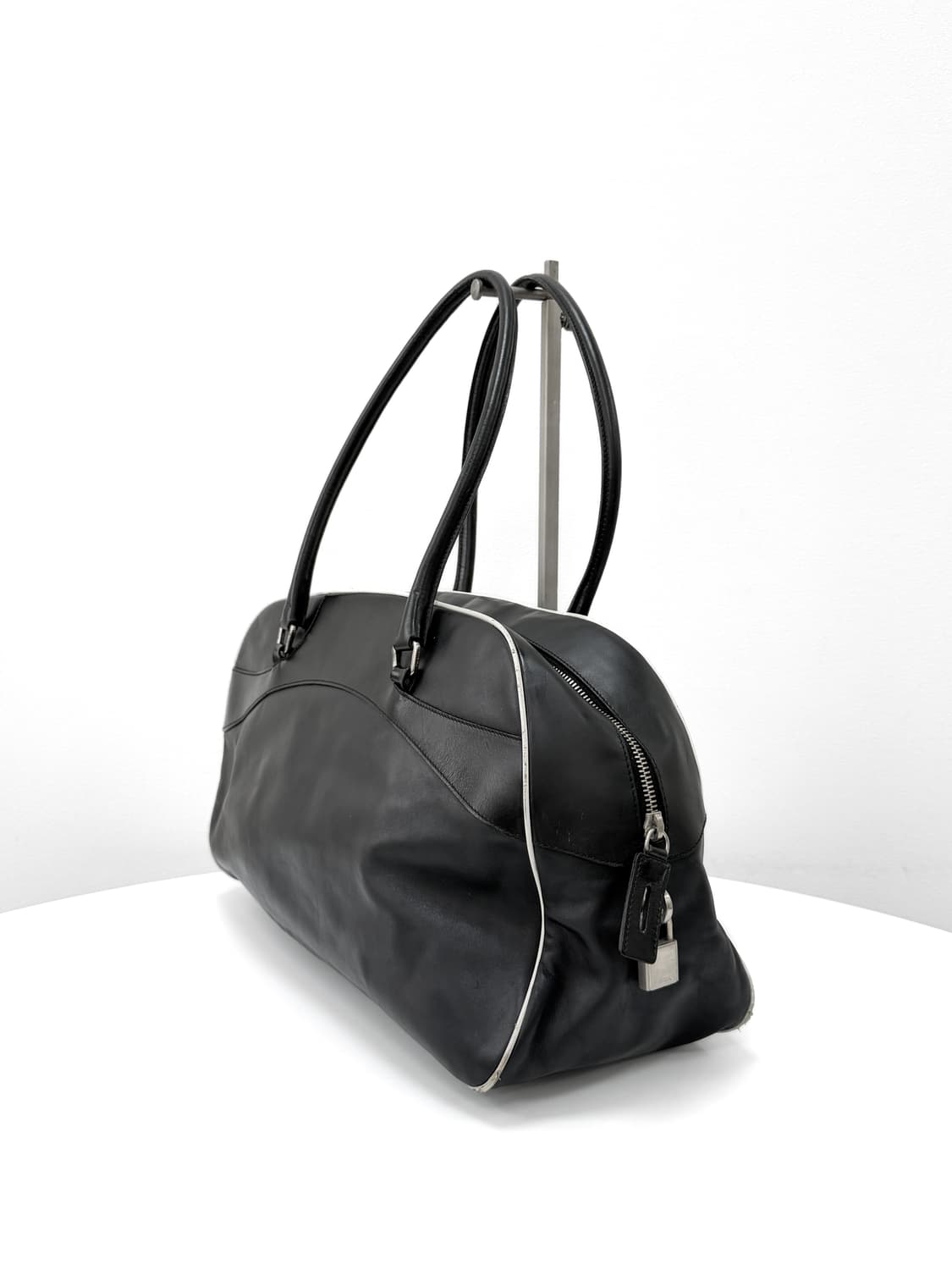 00's 프라다 레더 볼링백 상품이미지3