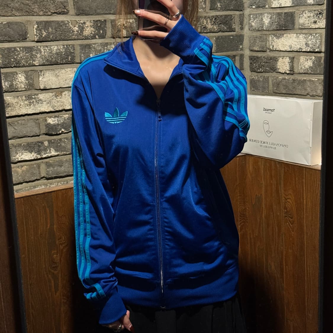 95) 아디다스 파이어버드 삼선 져지 트랙탑 집업 블루 A2 상품이미지9