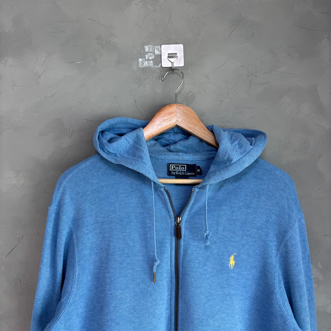 폴로 랄프로렌 코튼 니트 후드집업 스카이블루 상품이미지2