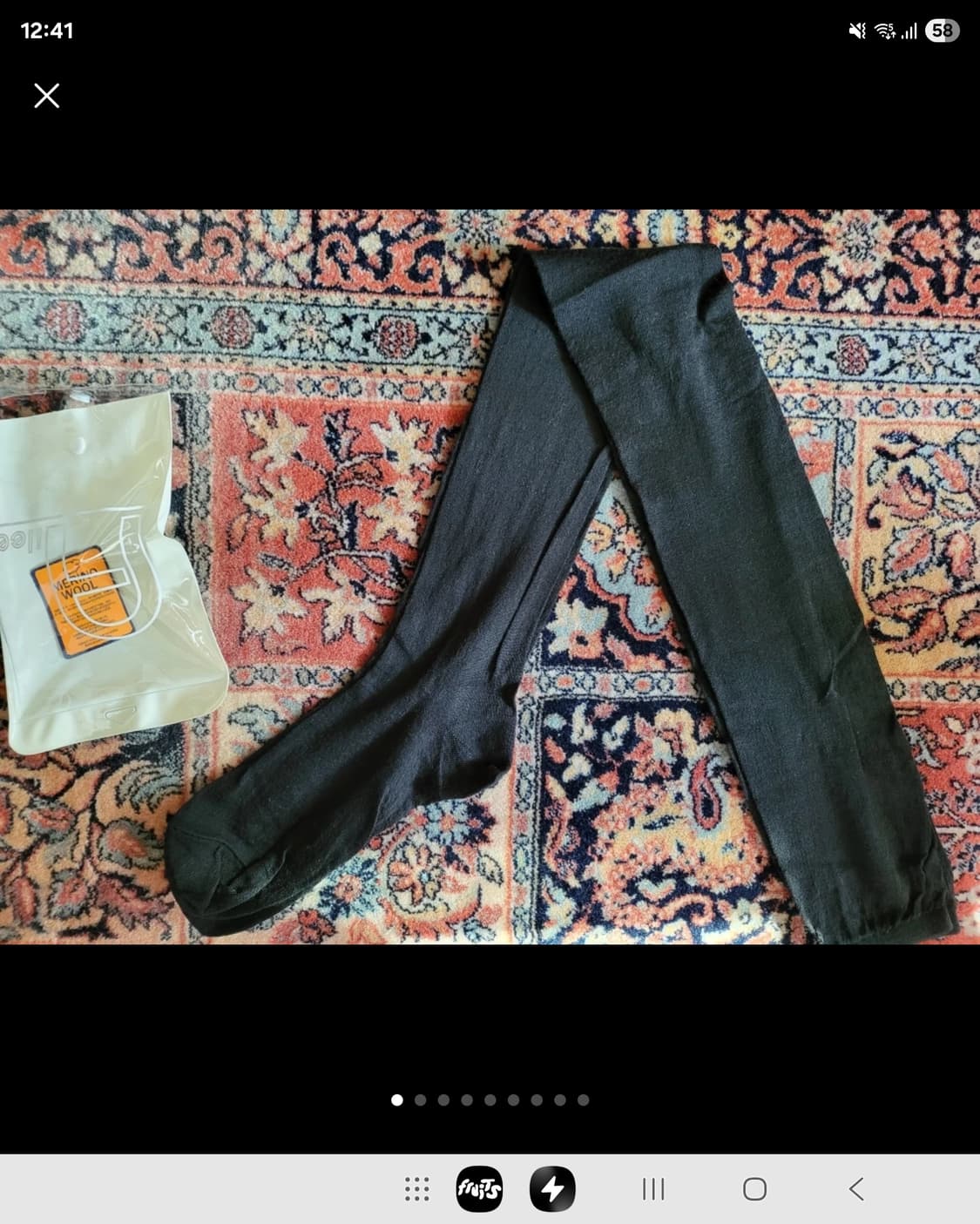 새상 엘린 메리노울 오버 니삭스 검정 챠콜 상품이미지1