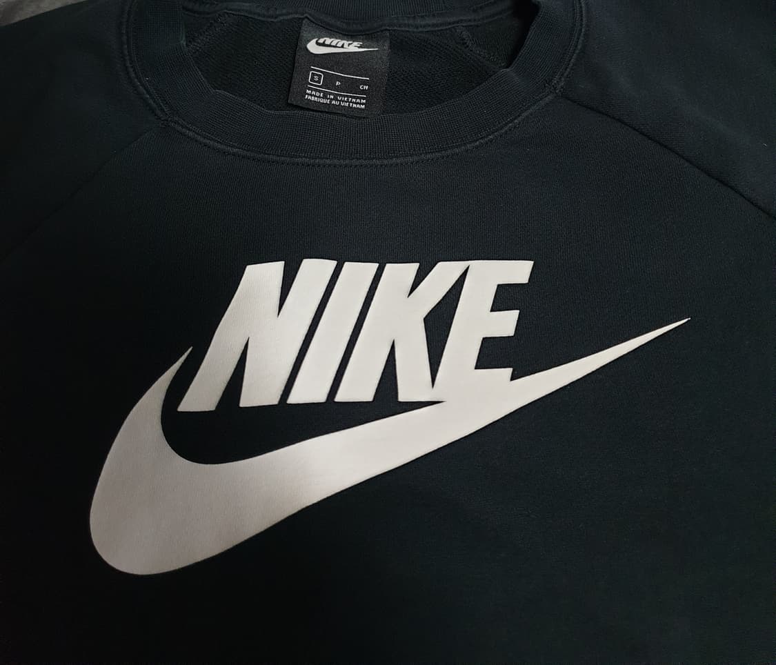 나이키 에센셜 빅스우시 크롭 크루넥 탑 맨투맨 블랙 (S) 상품이미지2