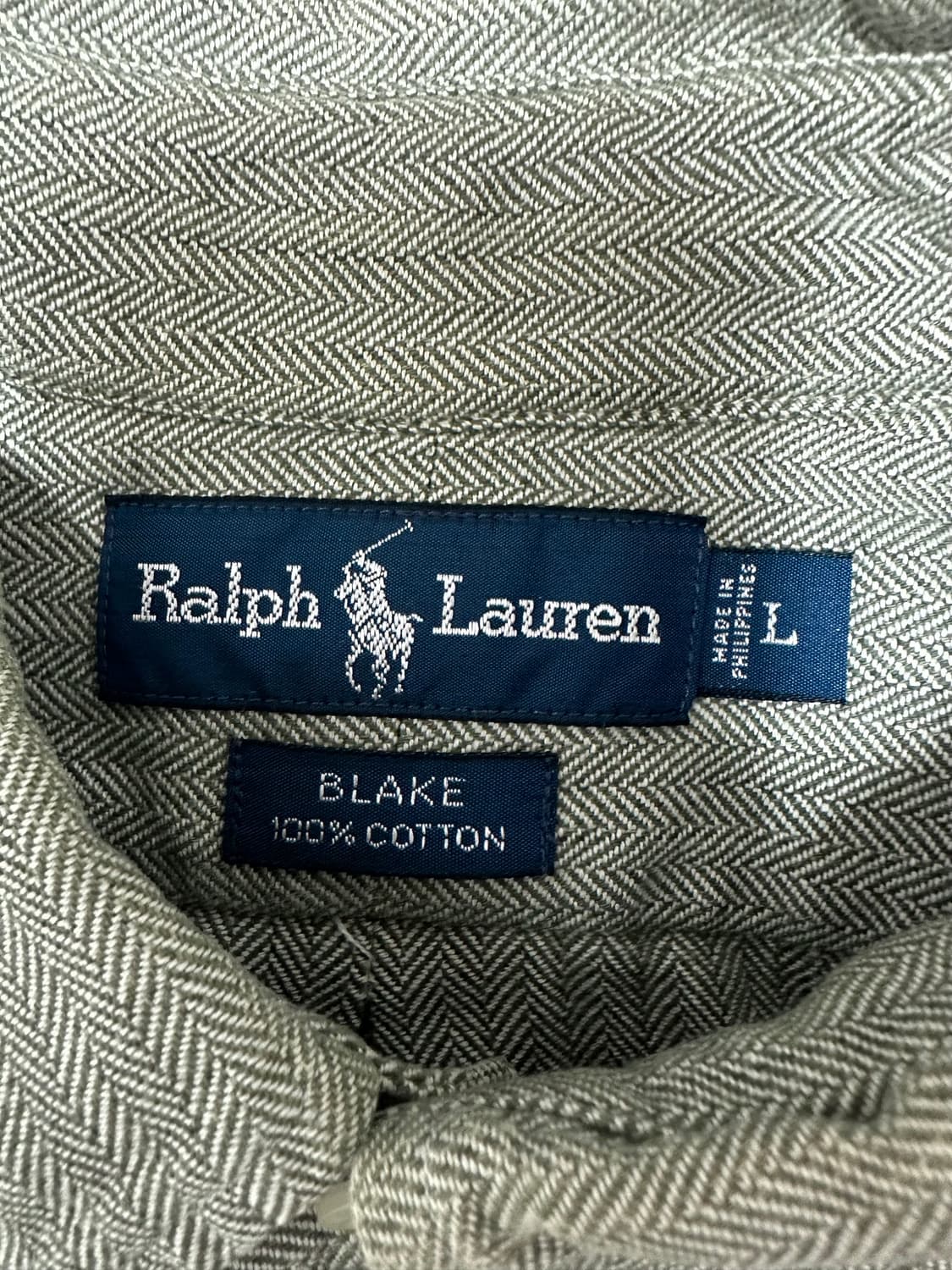 폴로 랄프로렌 헤링본 그린 셔츠 상품이미지5