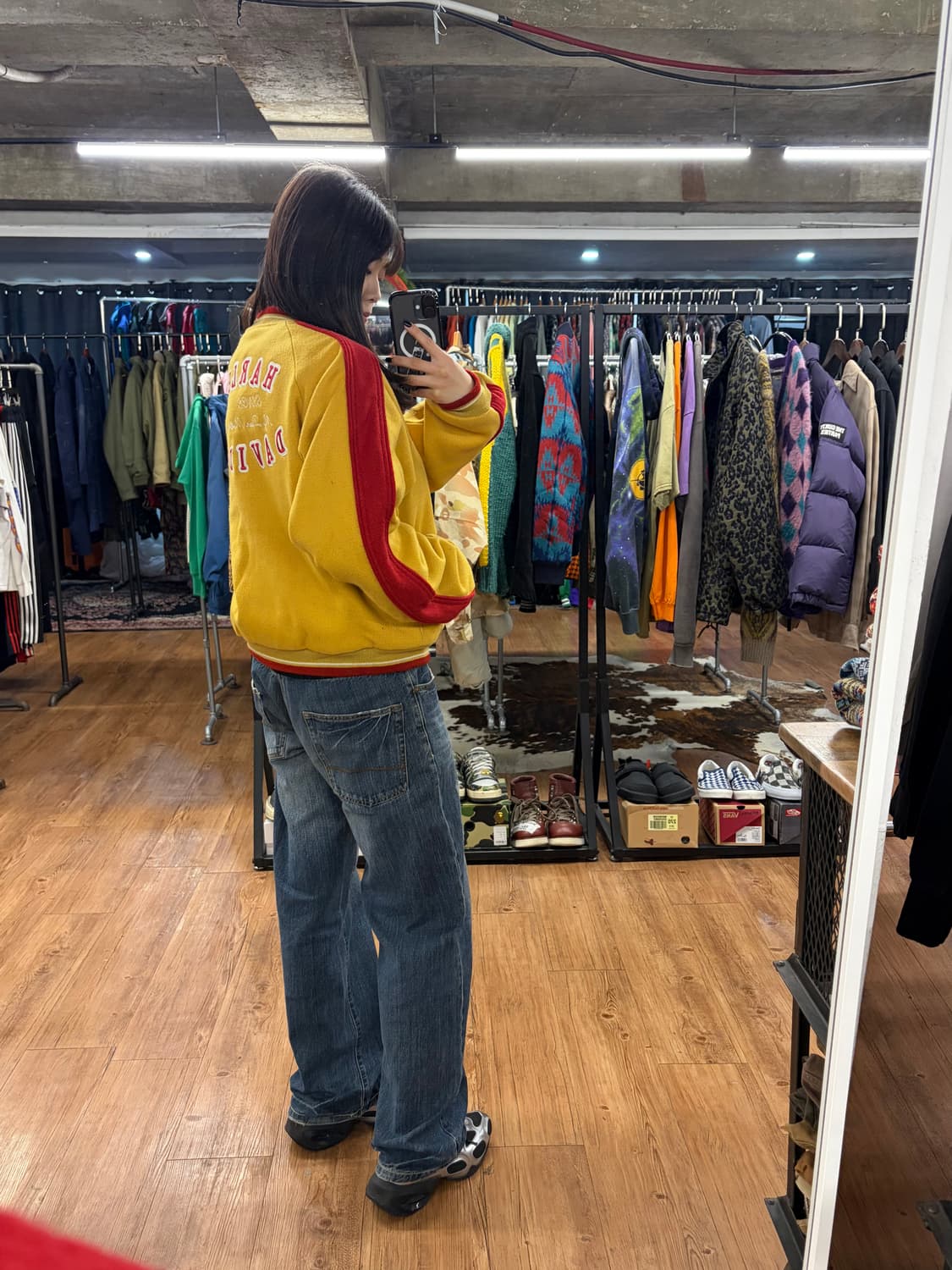 90s 할리 데이비슨 울 블루종 자켓 상품이미지1