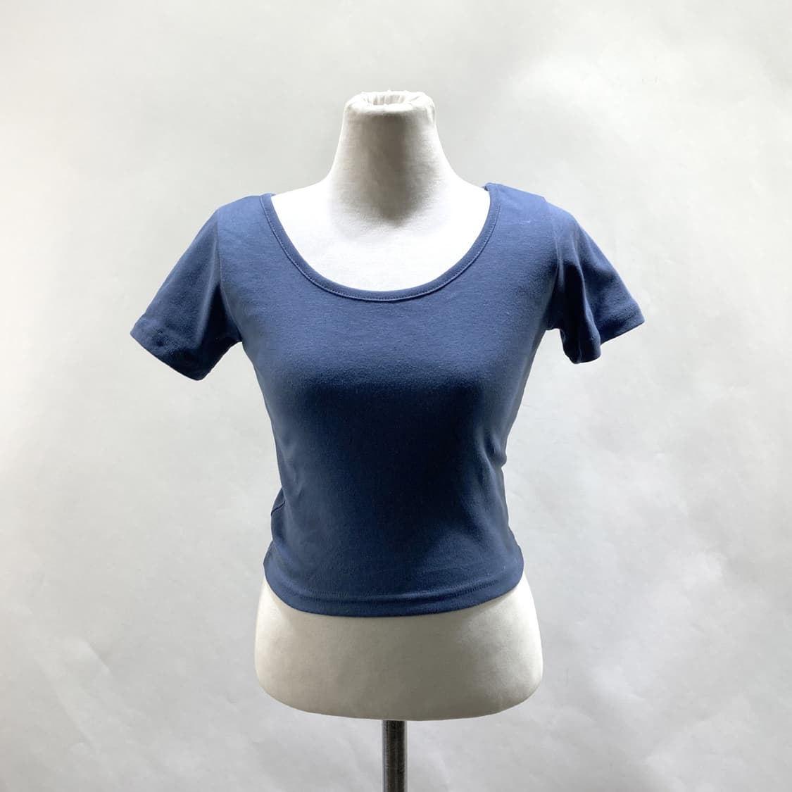 LYDIA 여성크롭반팔니트셔츠 블루 S  상품이미지1