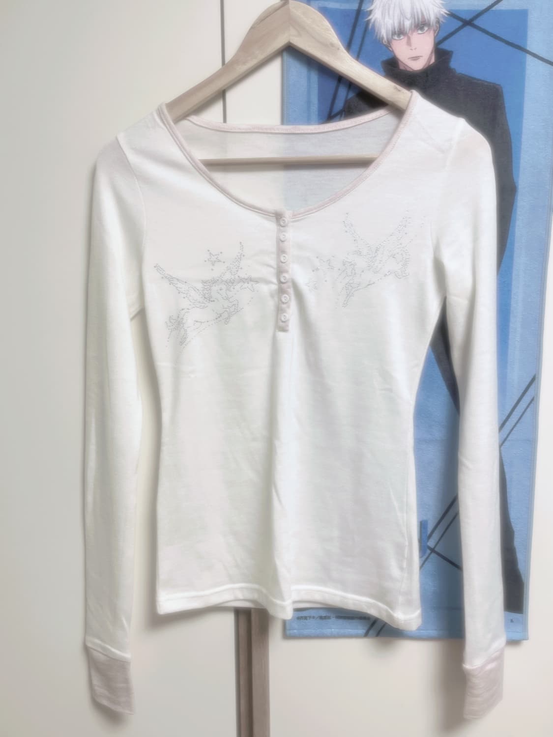 rrichu 울 슬림핏 핫픽스 버튼 탑 상품이미지1