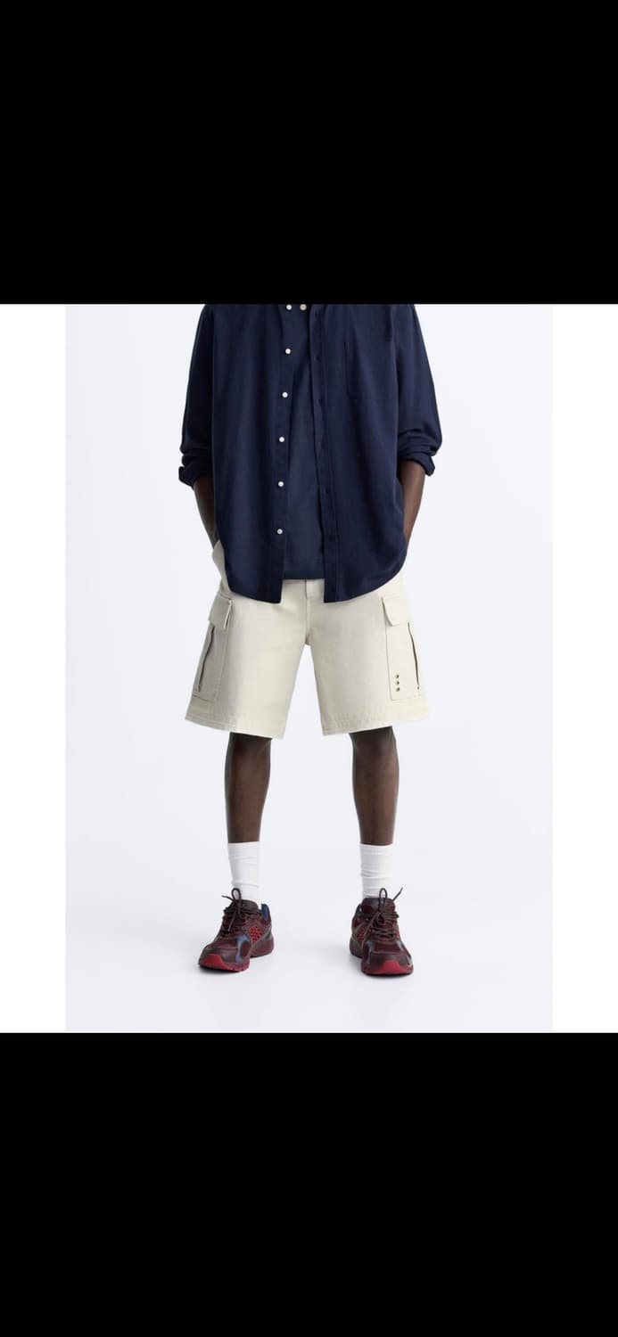 34 자라 디스트로이드 카고 버뮤다 팬츠 상품이미지2
