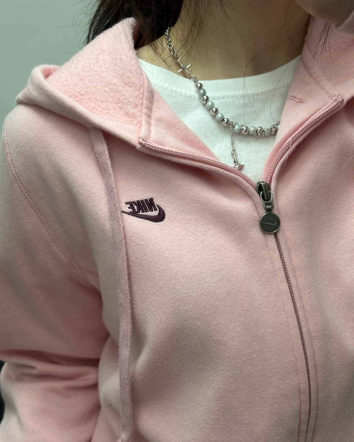 나이키 00s 베이비 핑크 후드집업 상품이미지3