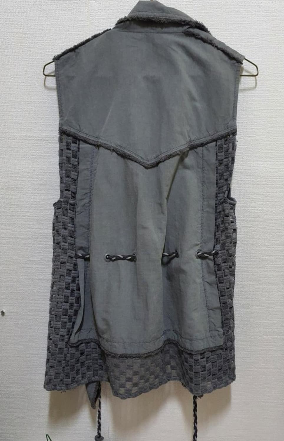 보브 마소재 카키 가디건스타일 쟈켓  55  상태굿 상품이미지3
