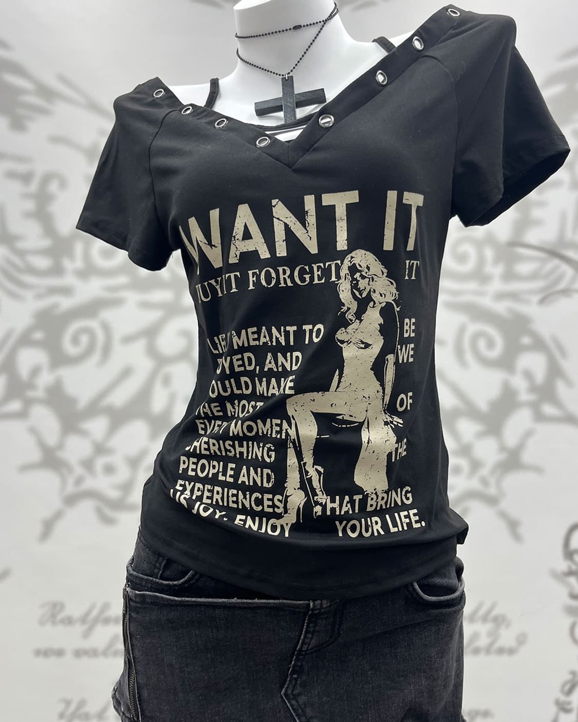 00's layered Y2K printing T-shirts 상품이미지5