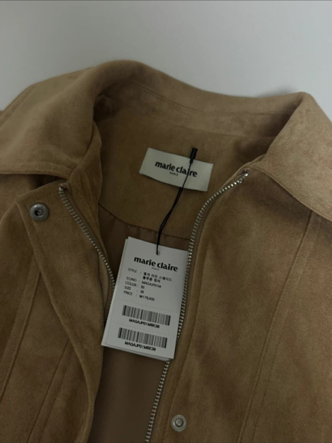 마리끌레르 스웨이드 점퍼 55 새상품 (179000원) 상품이미지9