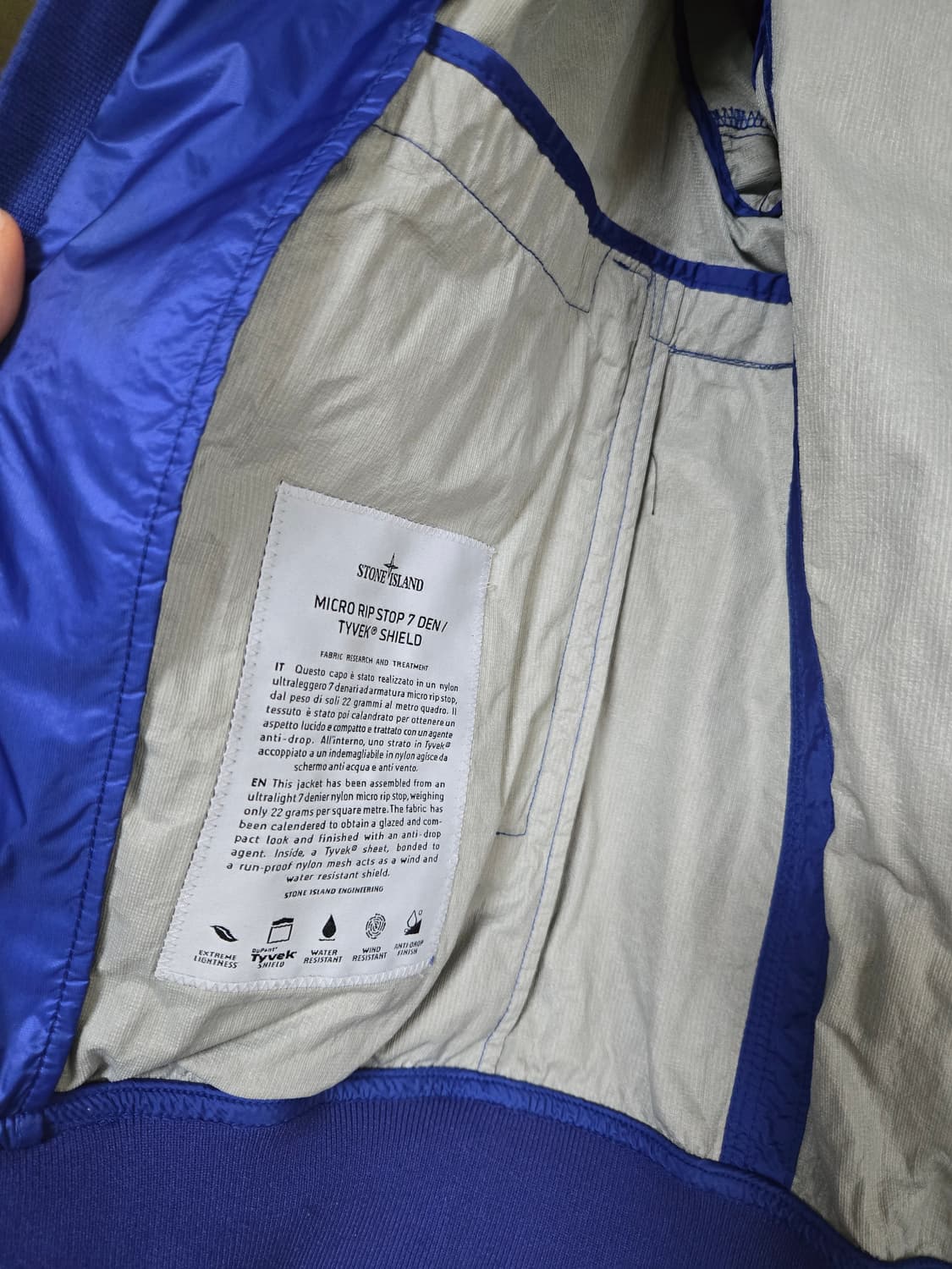 스톤아일랜드 마이크로립스탑 바람막이 블루종 M 상품이미지6