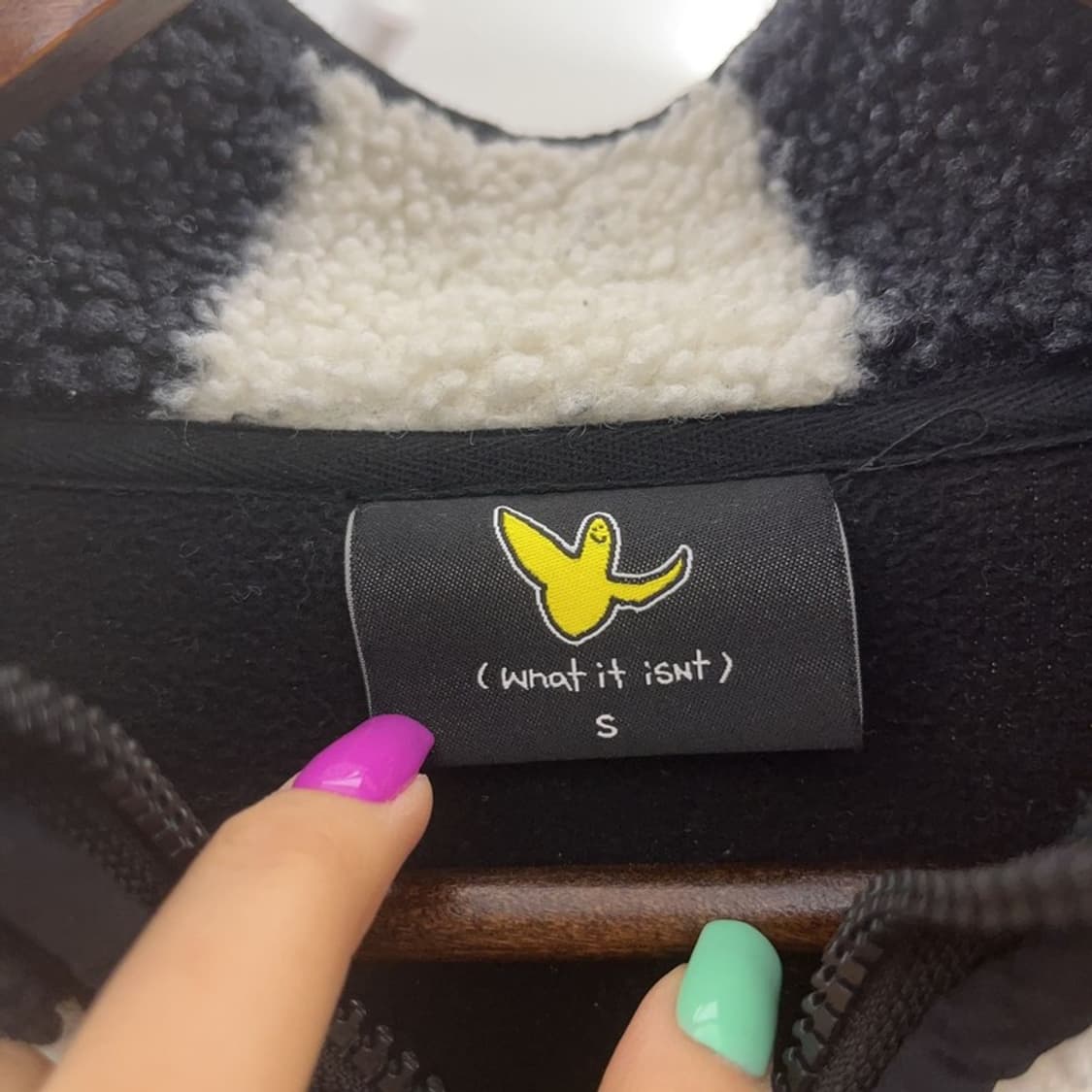 와릿이즌 비케이브 와키윌리 엔젤 체크 양털 플리스 자켓 S C07175 상품이미지5