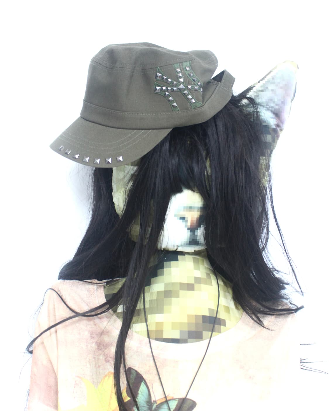 MLB stud logo-mark khaki military cap 상품이미지7