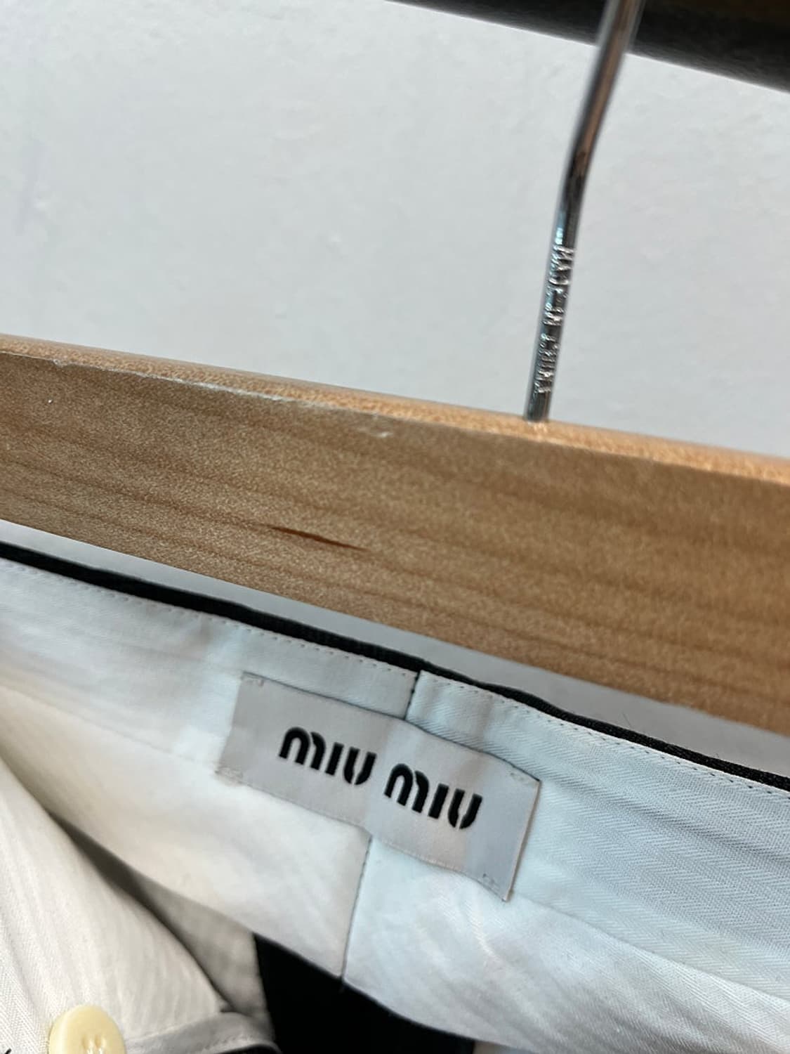 여) 미우미우 23ss 체크 와이드 슬랙스  상품이미지5