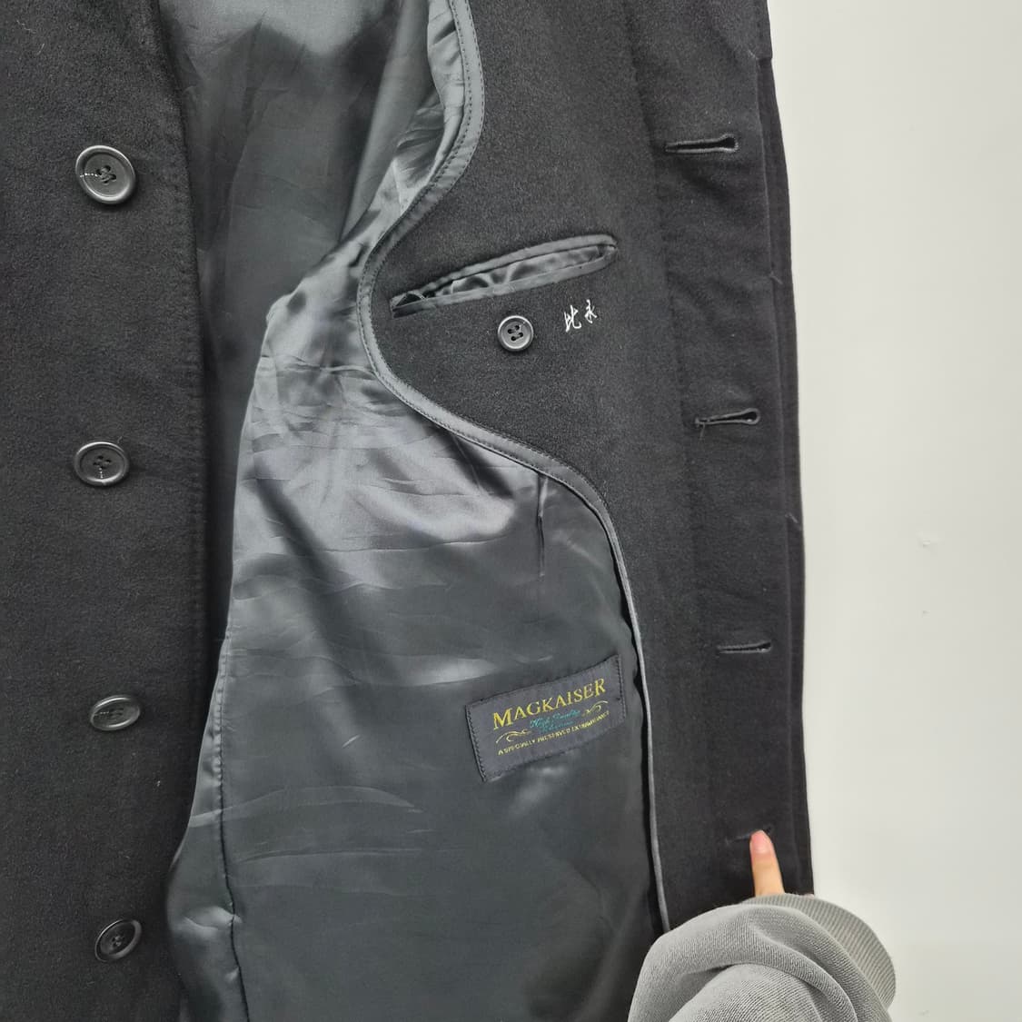 캐시미어 100% 기본 블랙 코트 남녀공용 M 상품이미지6