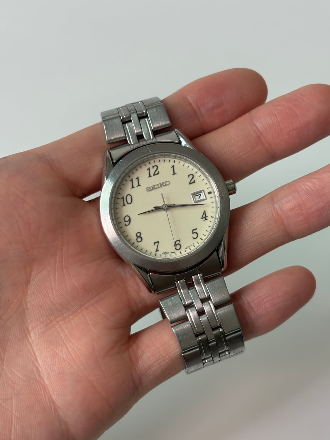 1990s Luminous Dial Silver Quartz 상품이미지2