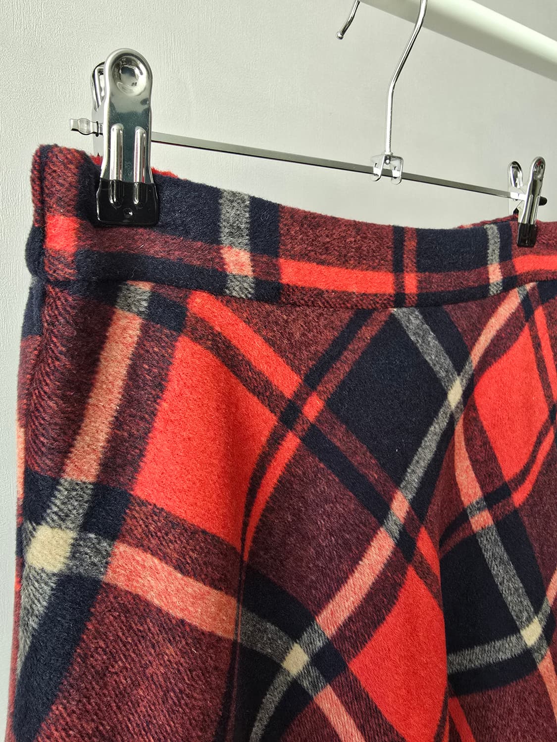 레드 체크 플레어 스커트 M 상품이미지2