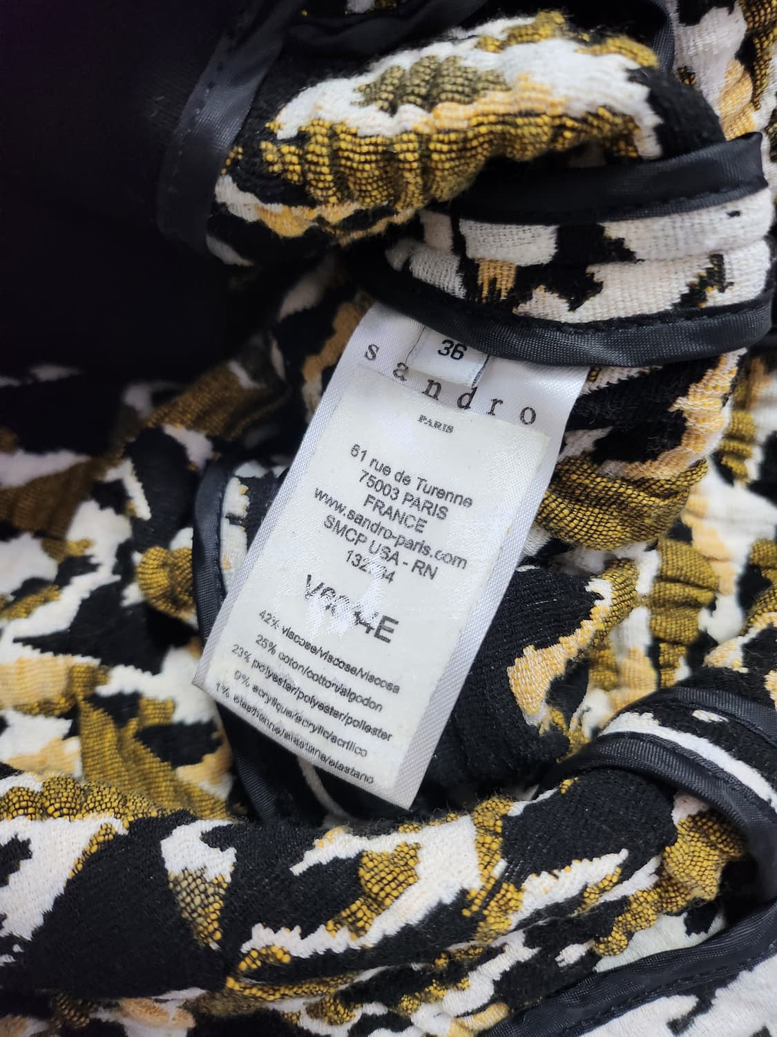 산드로 여성 패턴 자켓 36 상품이미지4