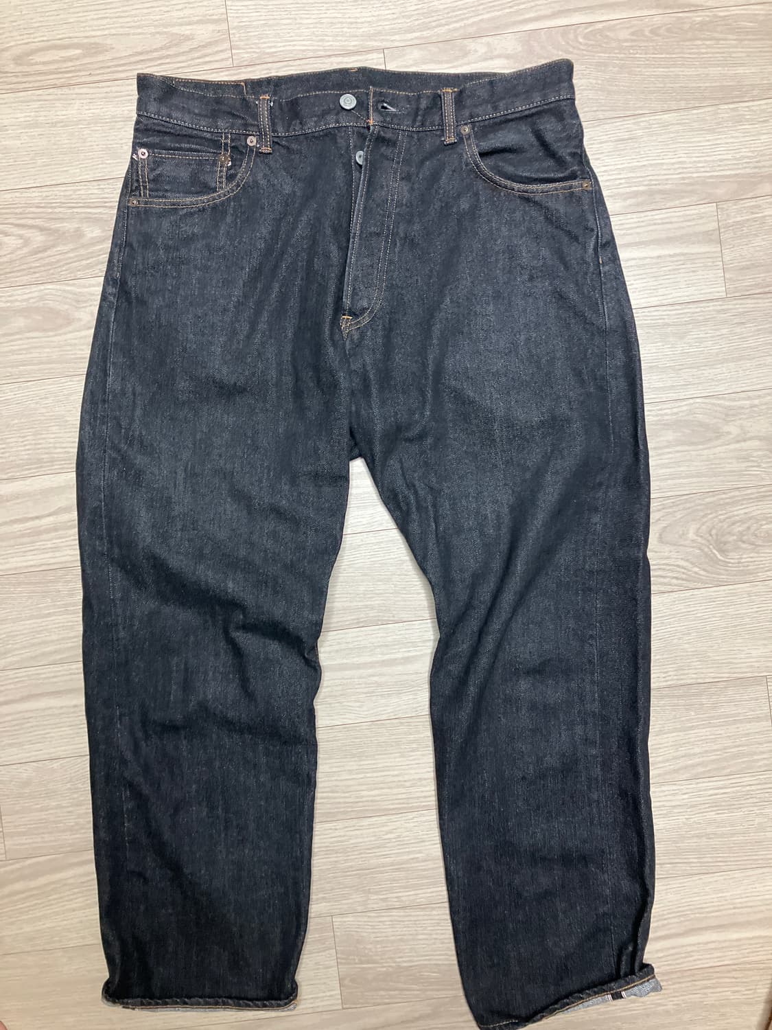 32)오디너리핏츠 루즈앵클데님 블랙 원워시 상품이미지1