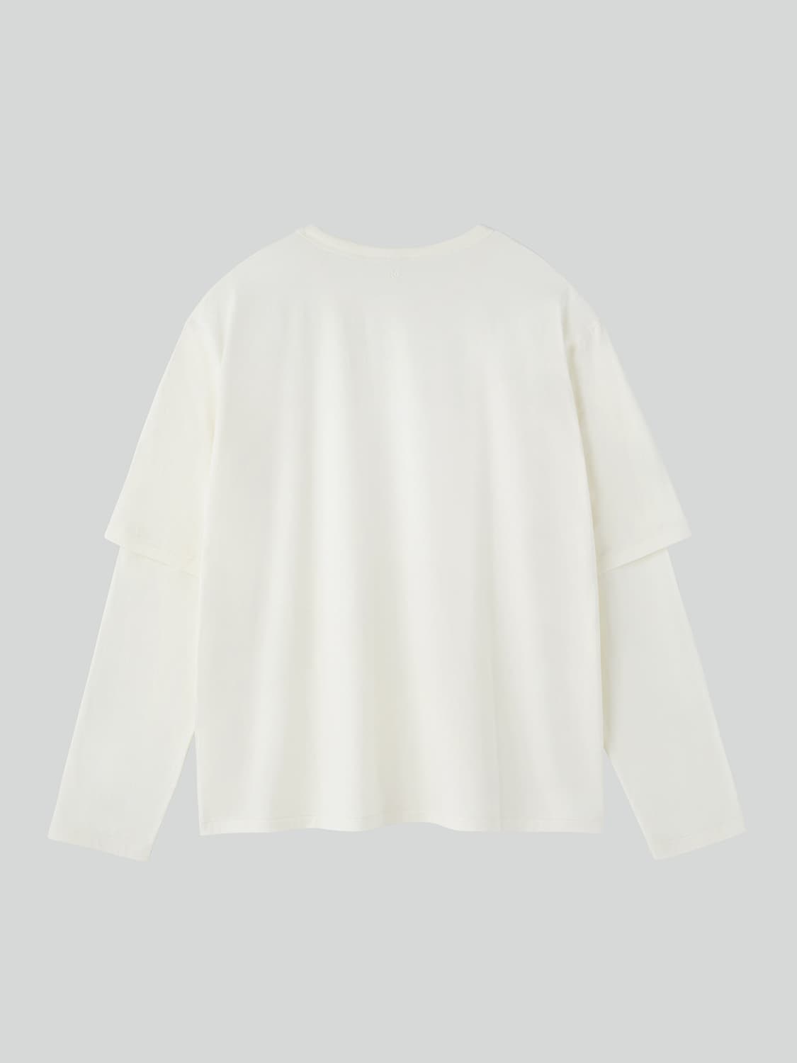 렉토 26SS 오버사이즈 캐시미어 레이어드 긴팔 티셔츠 아이보리 상품이미지6