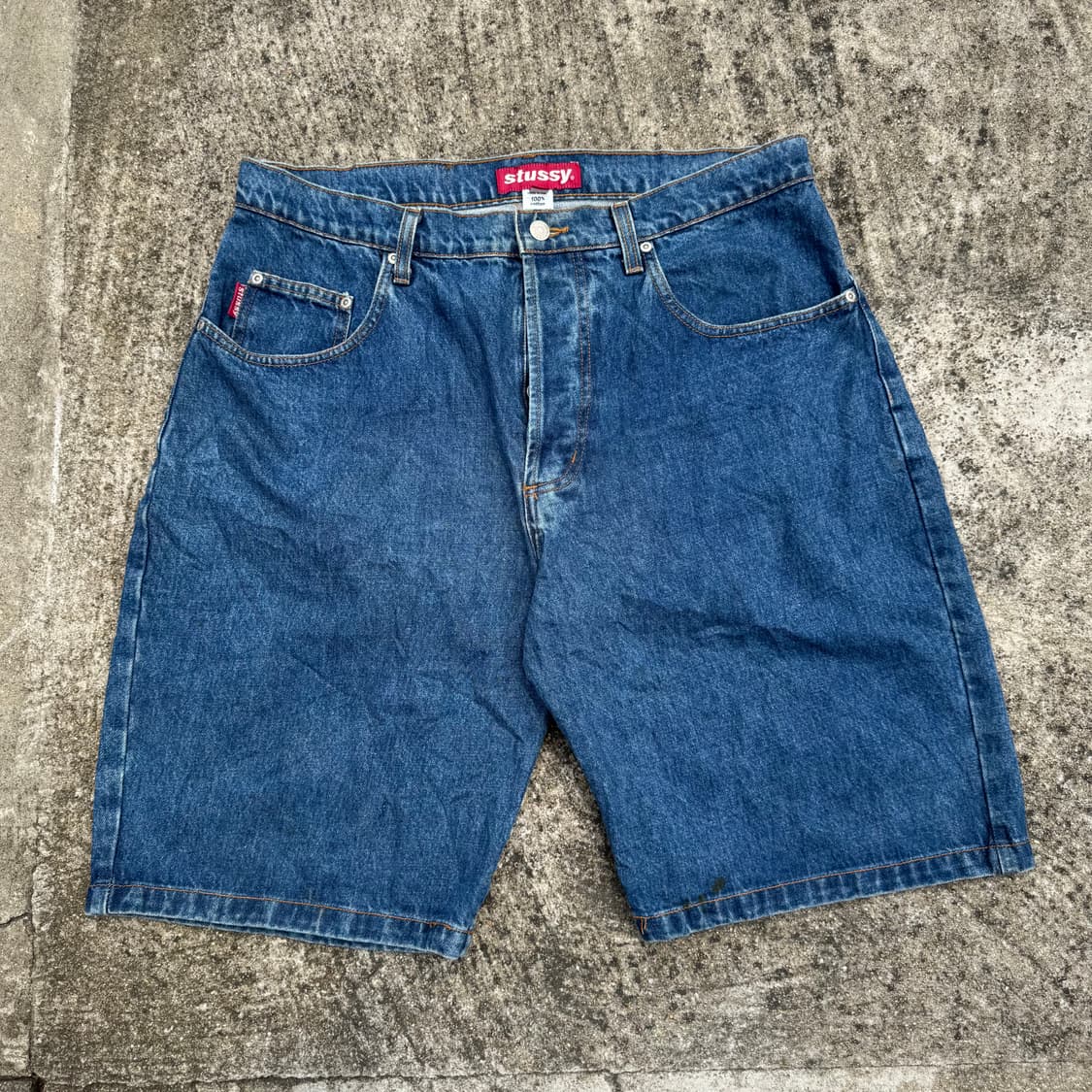 [38] 90s Stussy 스투시 데님 하프 버뮤다 팬츠 상품이미지1
