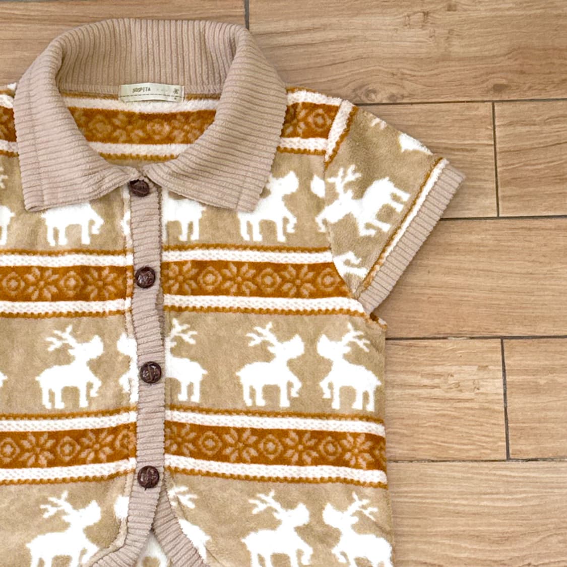 눈사슴 숲길 니트 베스트 상품이미지4