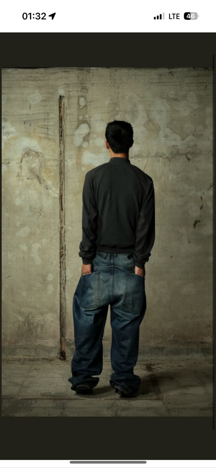 Yiyae 데님 팬츠 코팅 미드나잇 블루 L 상품이미지2