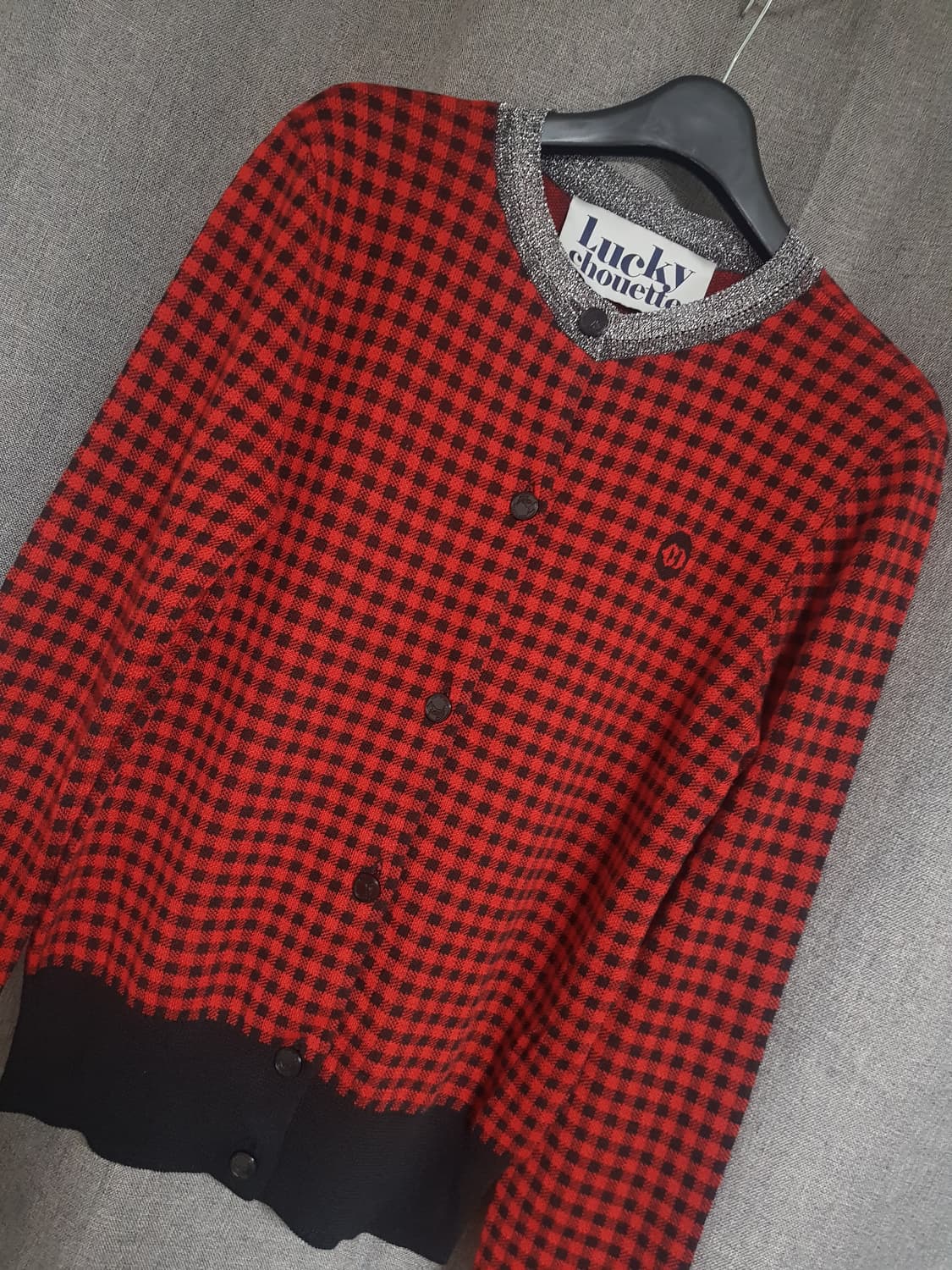 럭키슈에뜨 체크 가디건 상품이미지2