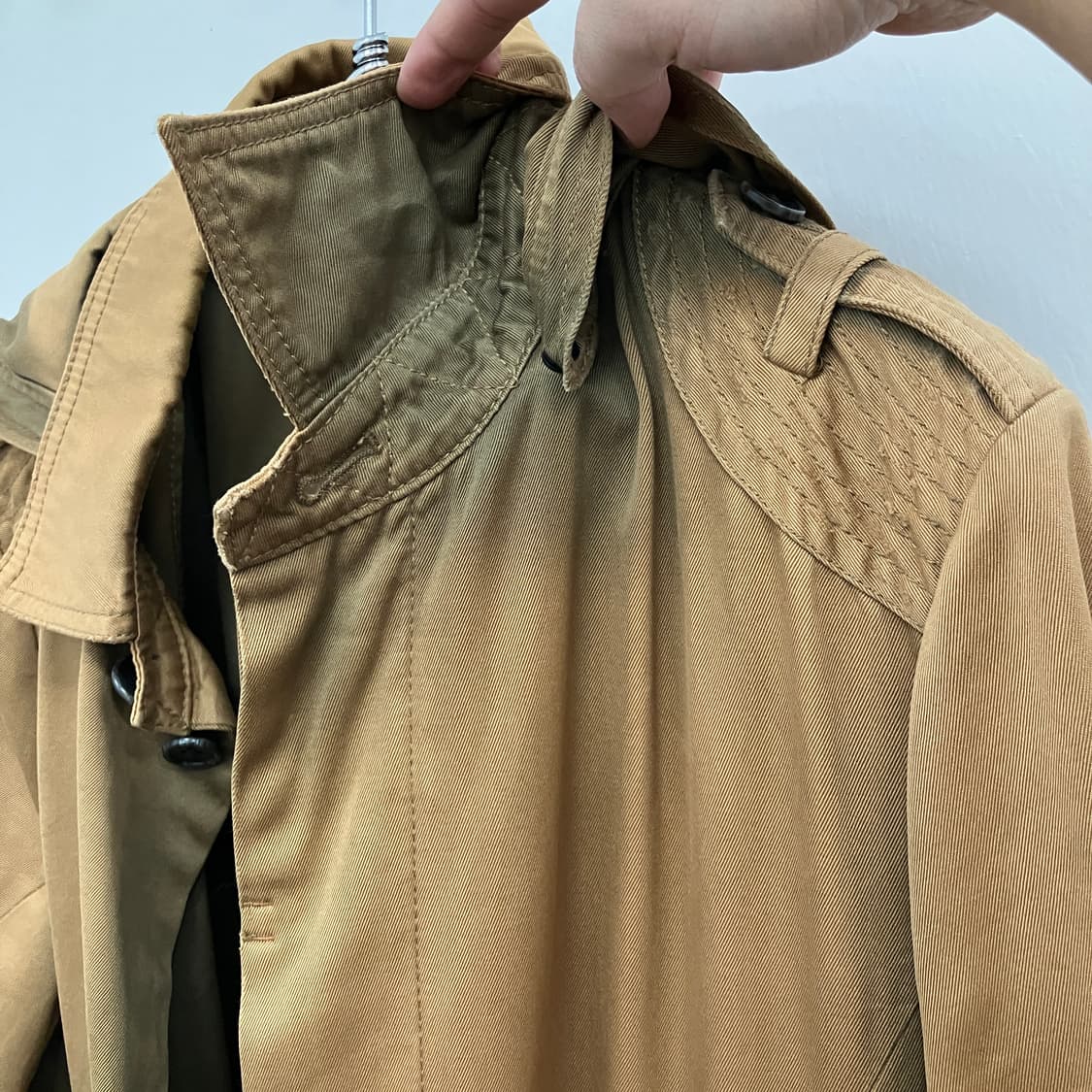 bexist 후드 야상 자켓 카키 브라운 코트 상품이미지3