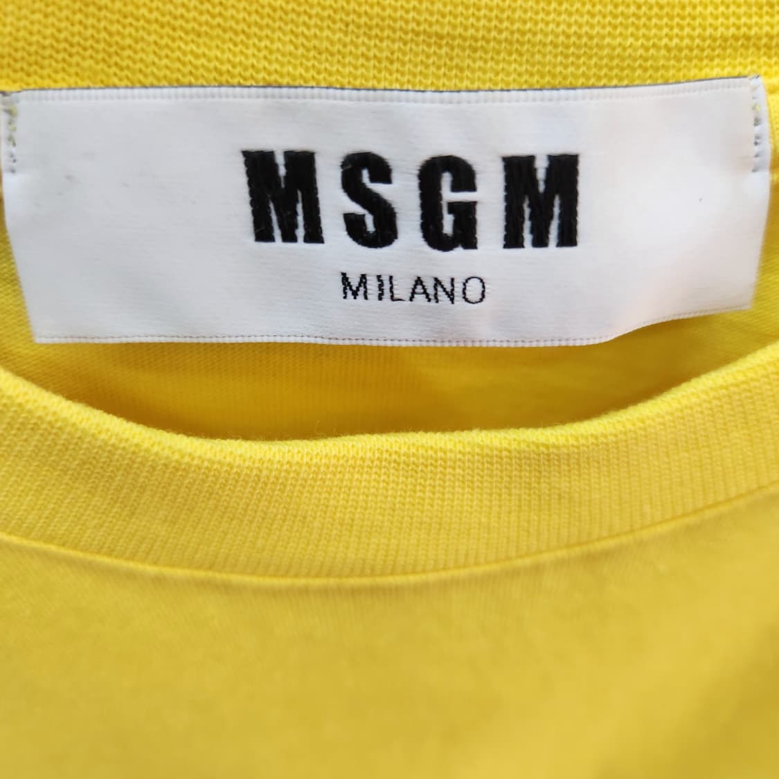 MSGM 실버 메탈릭 로고 반팔티 M 상품이미지5